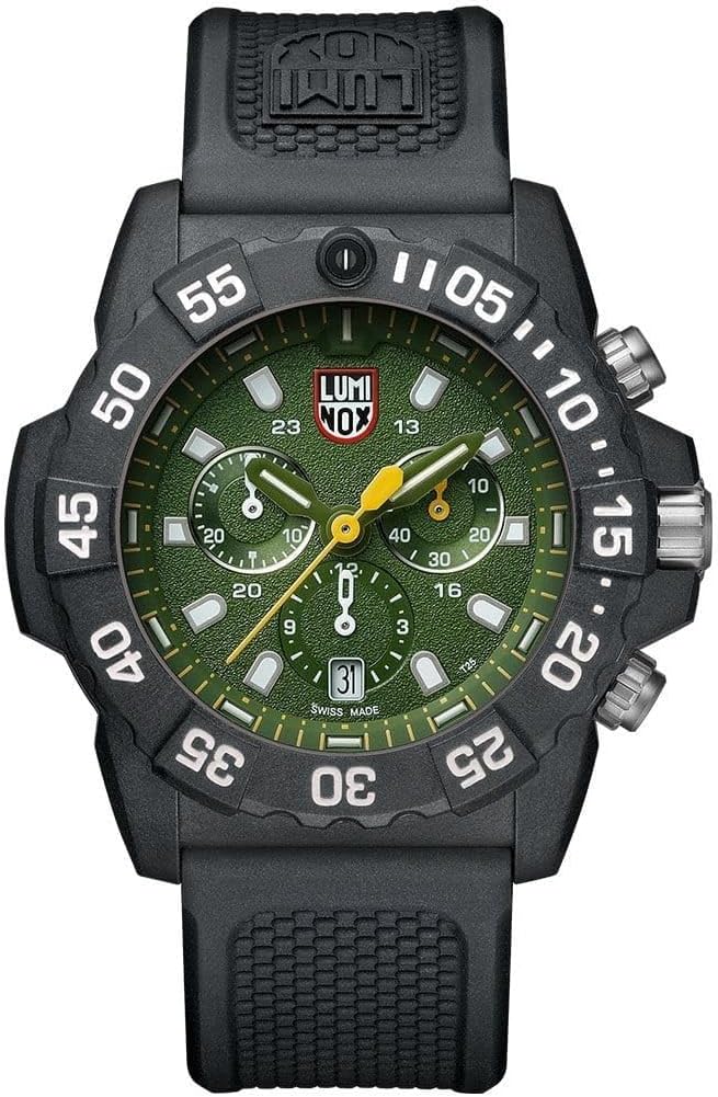 Luminox - Navy Seal XS.3597 - Mens Watch 45mm - Military Dive Watch in Black/Green Date Function Chronograph 200m Water Resistant - Mens Watches - Made in Switzerland