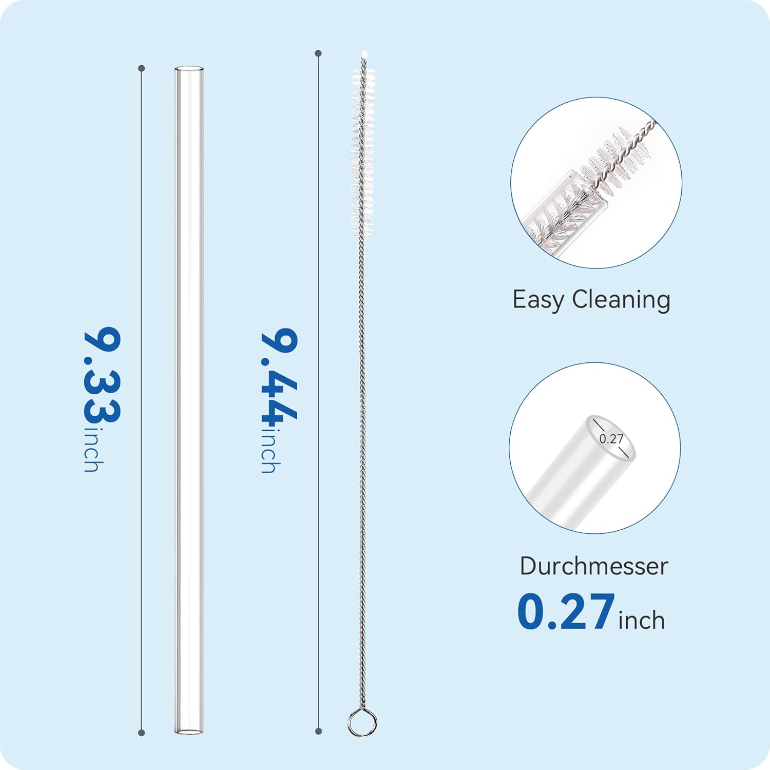 4pcs Tritan Reusable Straws for ThermoFlask 40oz Water Bottle, Replacement Drinking Straws for 40oz Tumbler, with 2straw brush, Lids Accessories for ThermoFlask
