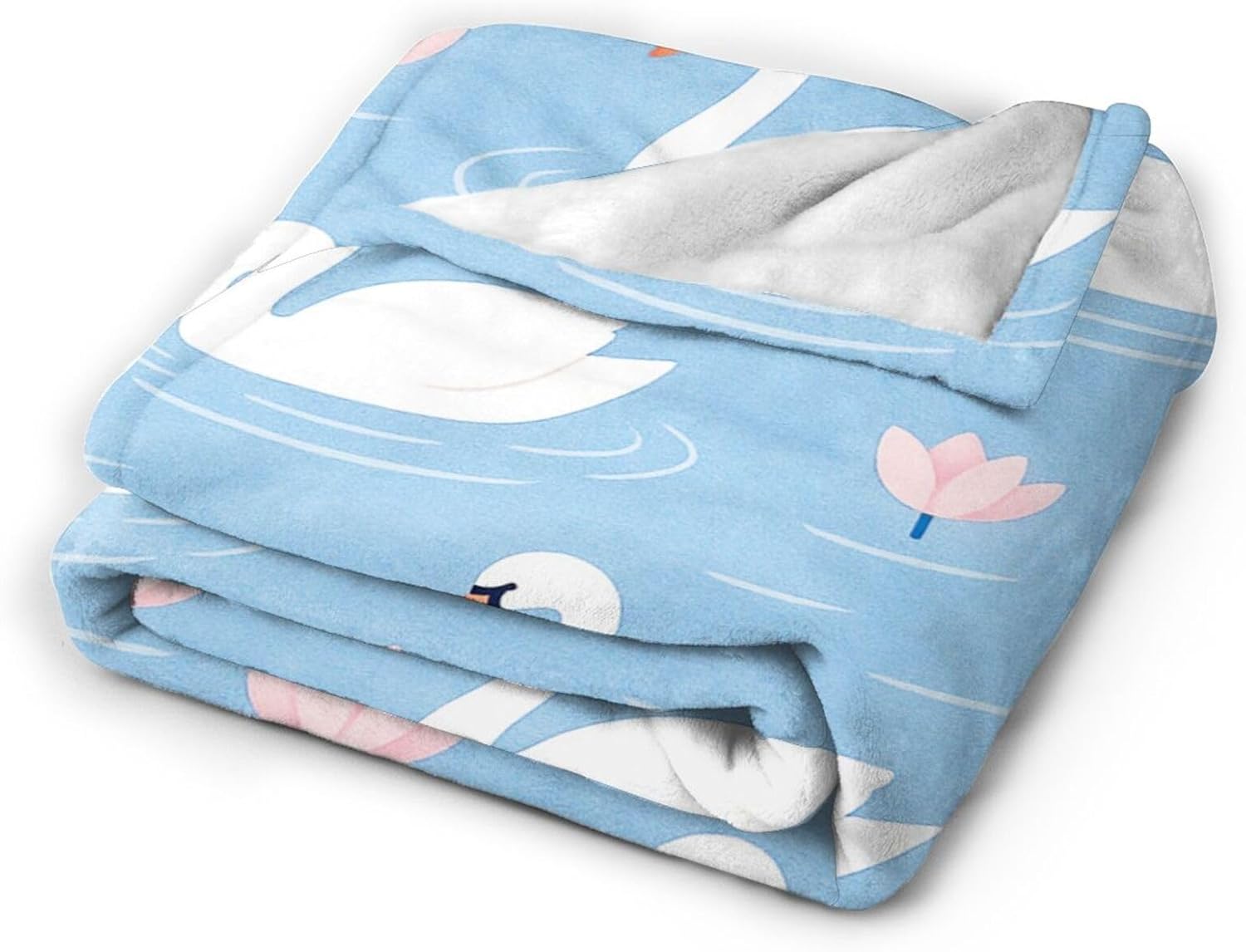 Swan Blanket White Swan Throw Blanket Gifts for Women Girls Fleece Fuzzy Soft Cozy Flannel Plush Warm Bedding Stuff for Kids Adults Sofa Bed Couch 40 x 50 Inch - Image 6