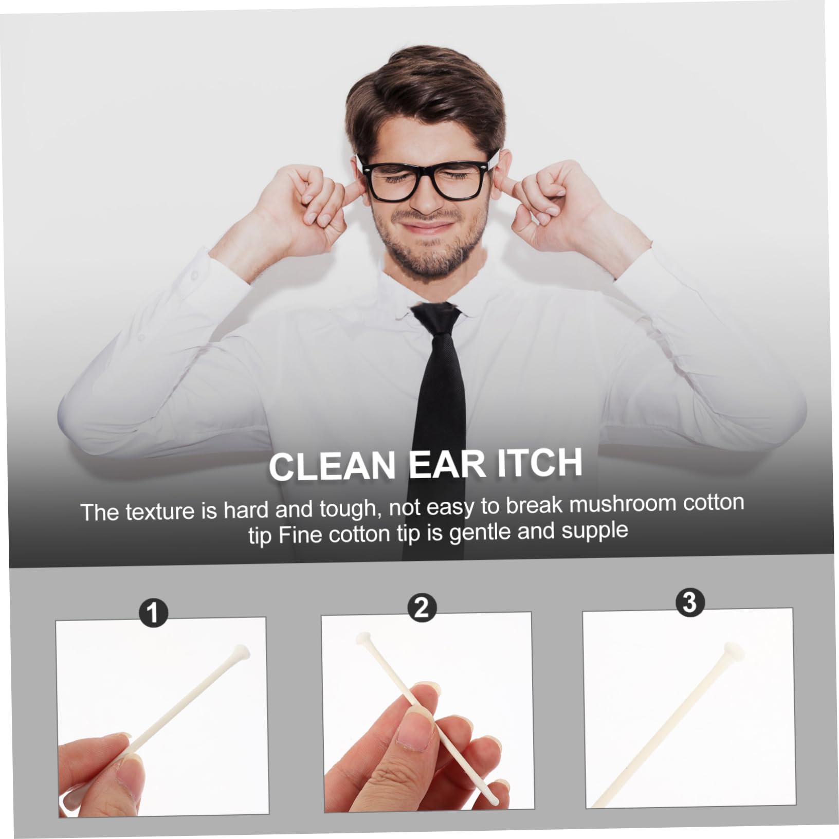 NOLITOY Double-ended Cotton Buds Cotton Tipped Applicators Ear Cleaning Swabs Safe Material for Adults Boy Girl