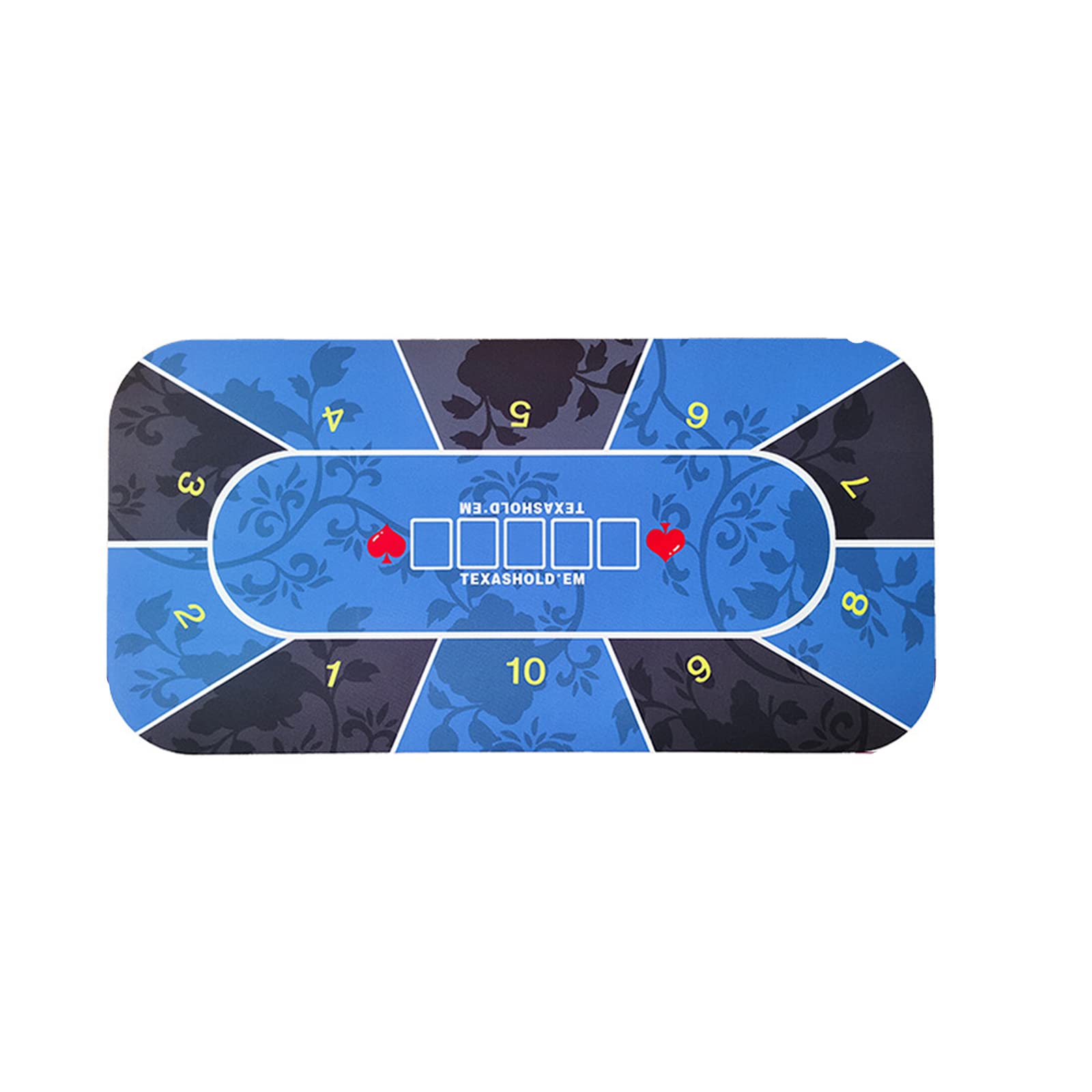 Tapete De Póquer Profesional De 47 '' X 24 '', 10 Jugadores, Portátil, De Goma, Texas Hold'em, Diseño De Mesa De Póquer con Bolsa De Transporte para Jugar a Las Cartas, Juegos De Póquer, Blackjack