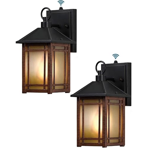 Dusk to Dawn Sensor Outdoor Wall Lantern Exterior Porch Light Fixtures Waterproof Wall Mount Lamp Anti-Rust Outside Wall Sconce Lighting for Garage Entryway Doorway, 2 Pack