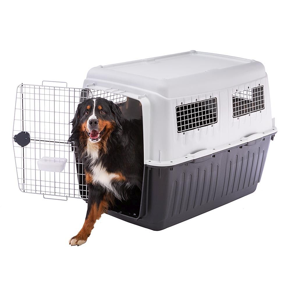 Ferplast Atlas 80 Pet Carrier - Large - Black and White - Plastic/Steel
