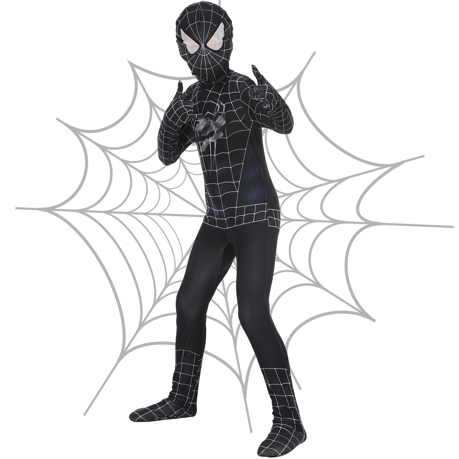 yumcute Disfraz Niño, Disfraz De Halloween Niños Chico, Lentes 3d Superhéroe Negro Miles Morales, Body De Tela De Seda De Leche Disfraz Niños 3-4-5-6 Años Mono, Para Carnaval Cosplay Película Niño