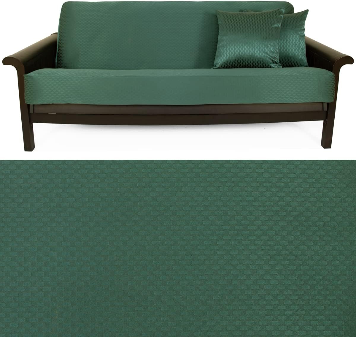 SlipcoverShop Checker Hunter Futon Cover 350 Full with 2 Pillows