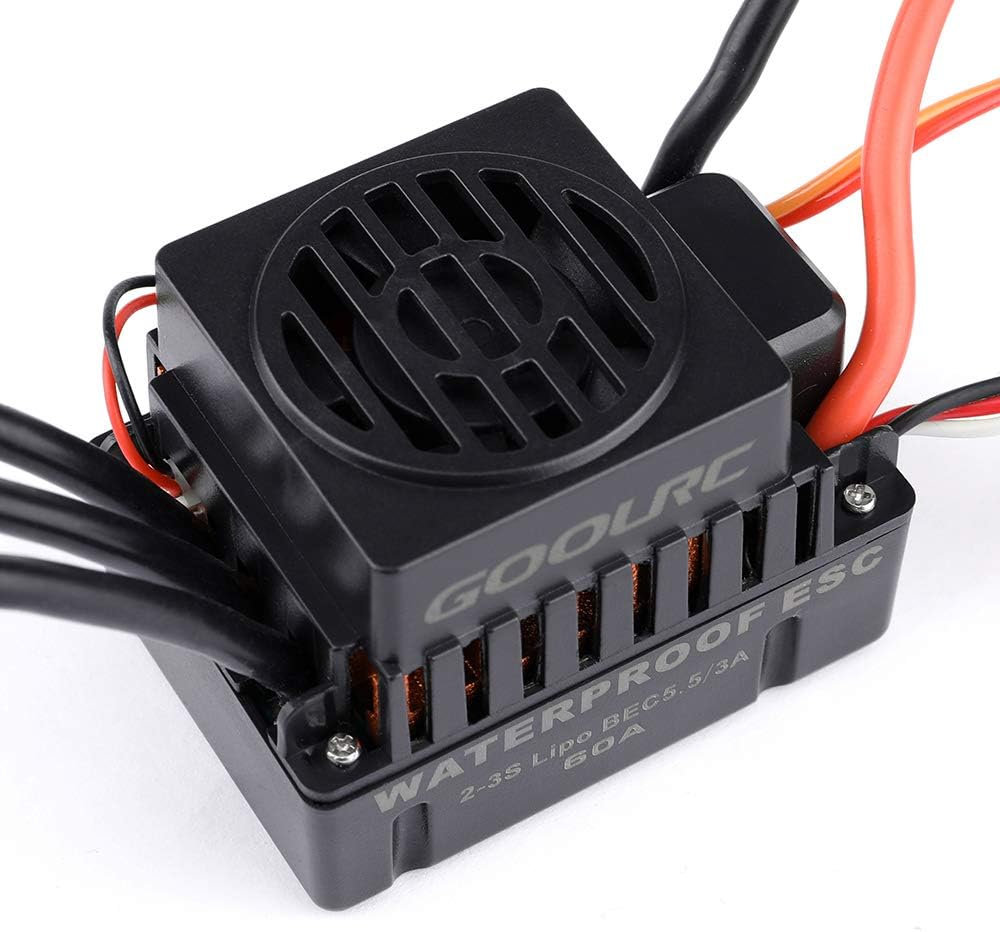 GoolRC Upgrade Waterproof 3650 3500KV Brushless Motor with 60A ESC Combo Set for 1/10 RC Car Truck