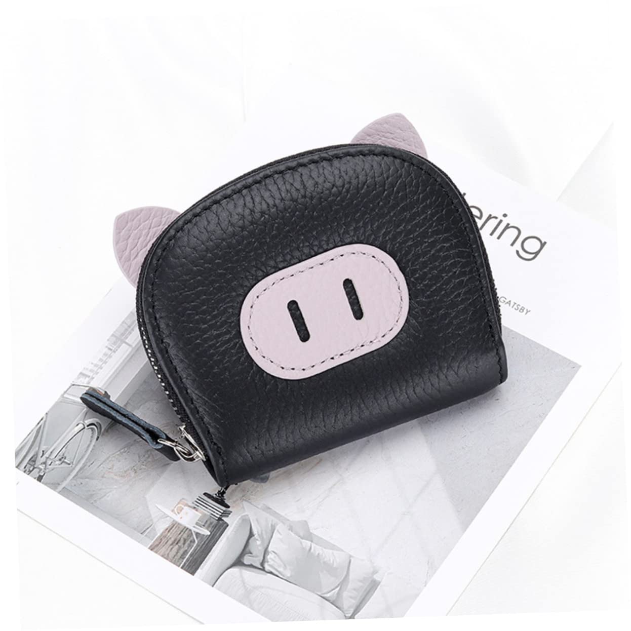 Porta titolari di carte chiaro carta portacarte da donna addebito pop portamonete portatile portafoglio con slot multi-scheda portafoglio per le donne pu Black