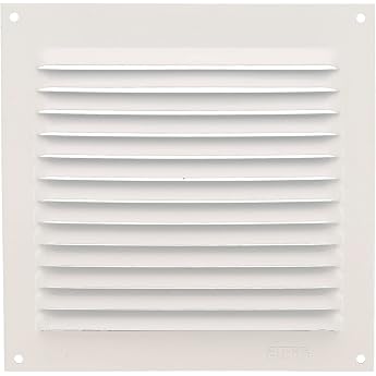 Amig - Square Aluminium Air Vent Grille Air Vent Grille Ideal for Kitchen and Bathroom Ceilings Dimensions 150 x 150 mm Colour White