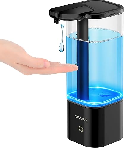 Secura Dispensador automático de jabón de 18.6 onzas, dispensador de jabón líquido sin contacto con temporizador de 25 segundos, ajuste de volumen