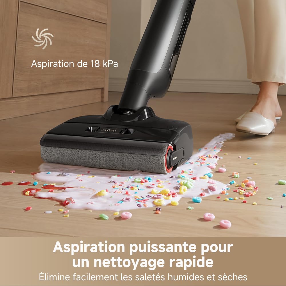 Mova M10 Aspirateur eau et poussière 18kPa 0,9 kg 180° 90° anti-anchevêtrement