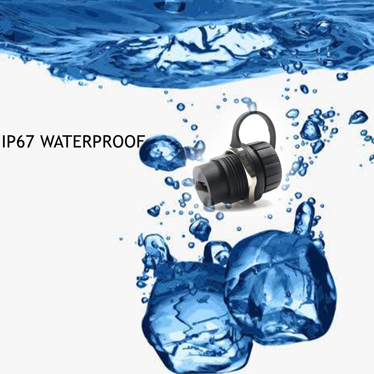 PENGLIN 2PCS Waterproof HDMI Panel Mount Coupler, IP67 HDMI Panel Mount Pass Through Connector, Female to Female HDMI Bulkhead Extension 4K 30hz 3D and HDR Black(2PCS)