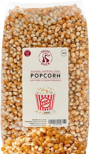  Popping Corn Kernels (1Kg)  Italian Popcorn Seeds X-Large Bag 1Kg  Stovetop & Popcorn Maker Friendly  Italian Corn by Veggy Duck