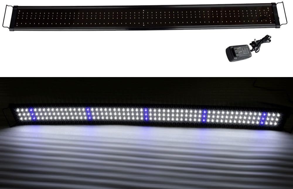 48" Extendable Aquarium Lunar Light Freshwater Marine Fish Tank 120 cm