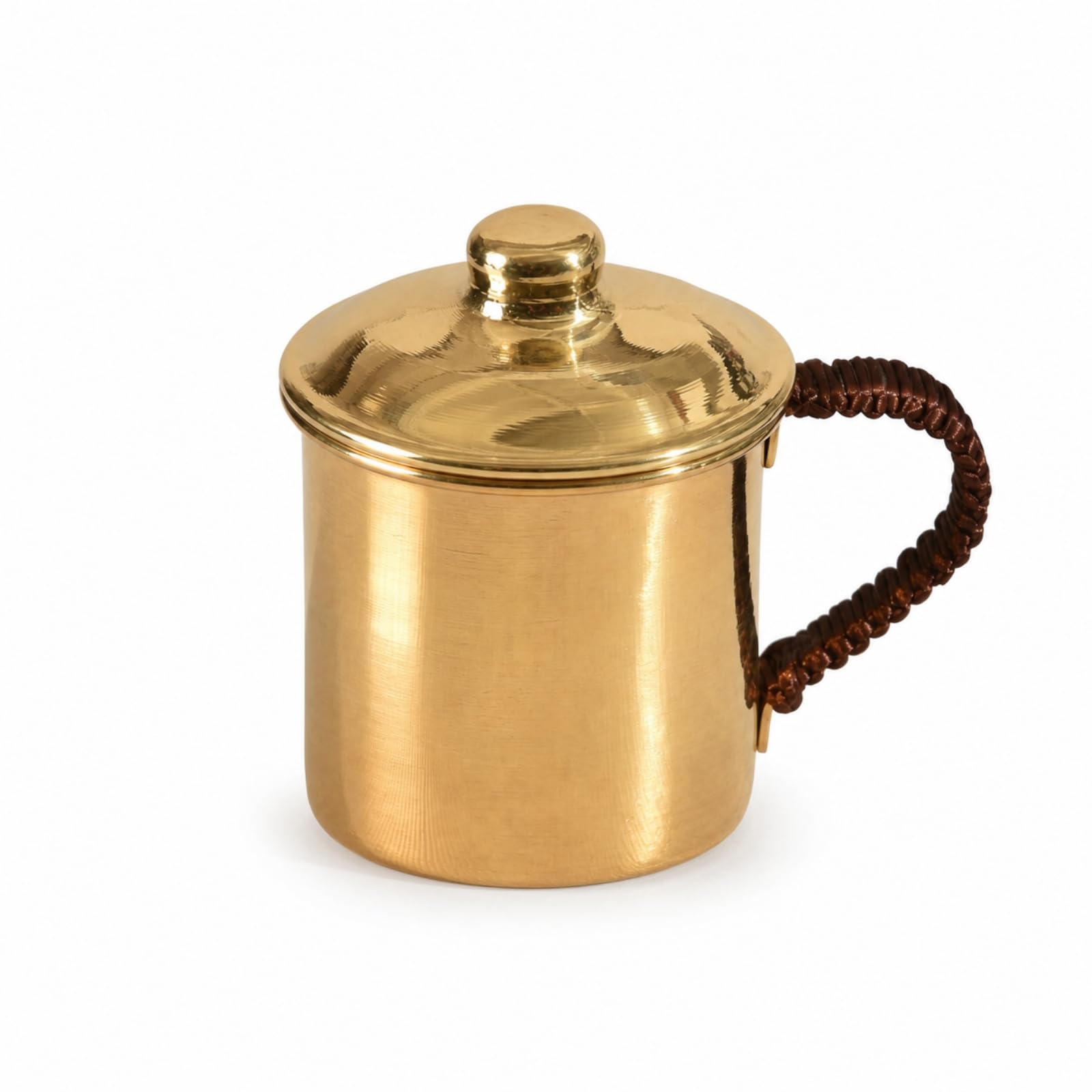F Fityle Jarra de Cobre Taza Vaso Tazón con Tapa y Asa Anticalor Hecha a Mano para Mantener Bebidas Calientes O Frías Adecuada para Hogar Bar Oficina Regalo, Mecanismo De Taza De Latón