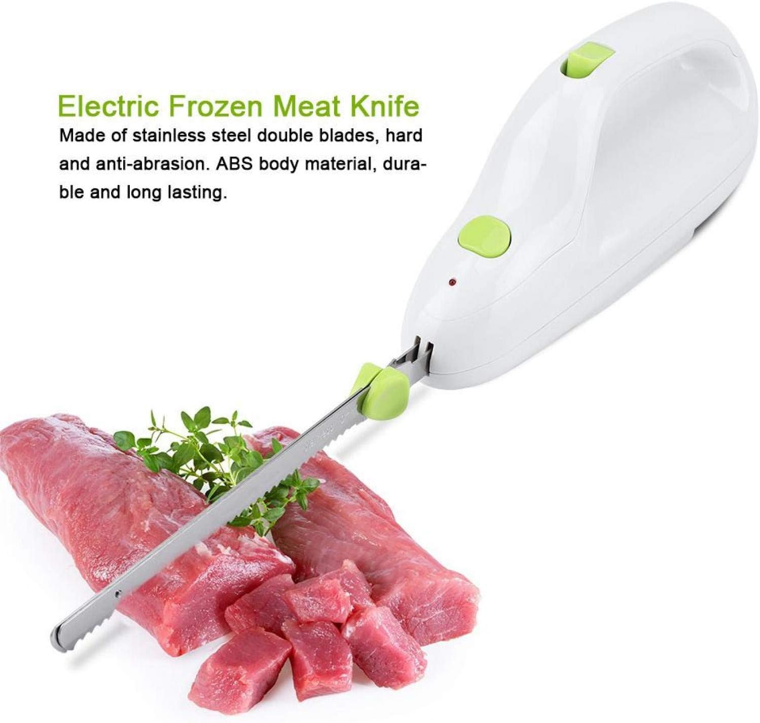 Qcwwy Elektrisches Gezahntes Tranchiermesser, Tragbarer Elektrischer Brotschneider, Gefrorenes Fleisch, Schneidemesser für Fleisch, Brot, Gemüse, Obst, Truthahn, Geflügel, Bastelschaum