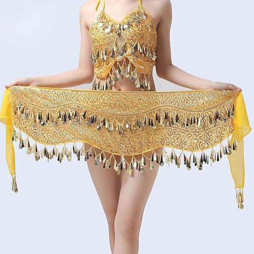 Saias Traje de Dança do Ventre Quadril Cachecol Dança de Salão de Lantejoulas Desgaste de Moedas Fes