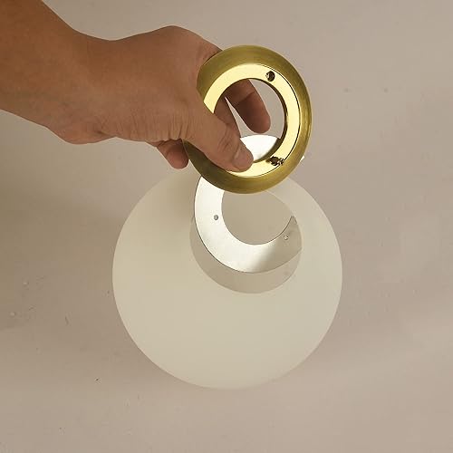 Miniatura 4 de Pantalla de cristal de iluminación para lámpara colgante moderna lámpara de pared con forma de globo blanco esmerilado diámetro 7.87 pulgadas