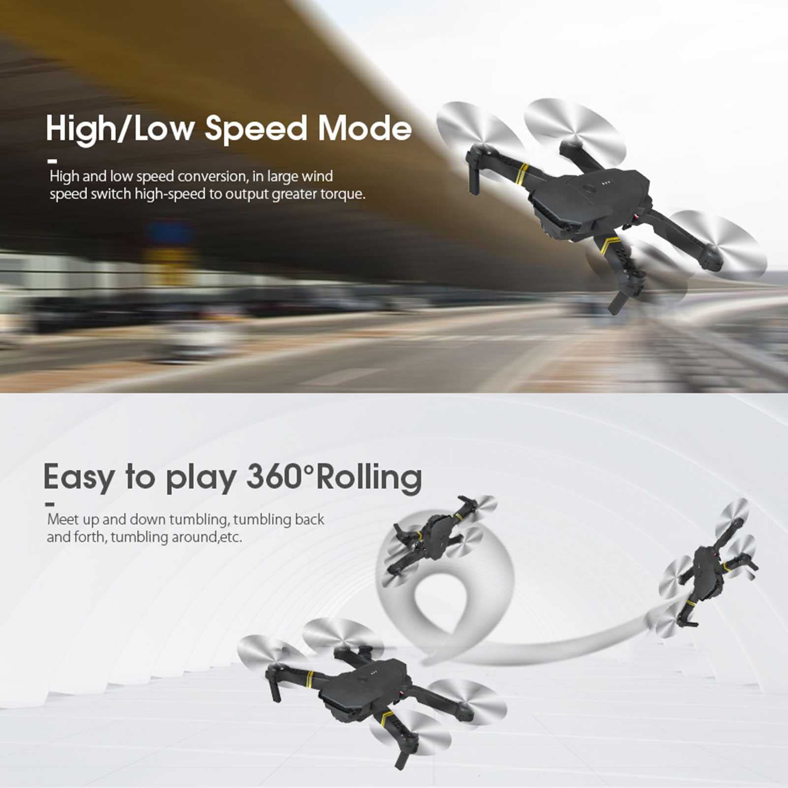 Drones with Camera for Adults 4K HD RC Quadcopter Helicopter for Beginners Gifts Auto Return Home Way-Points Functions Headless Mode (4k 1 BATTERY)
