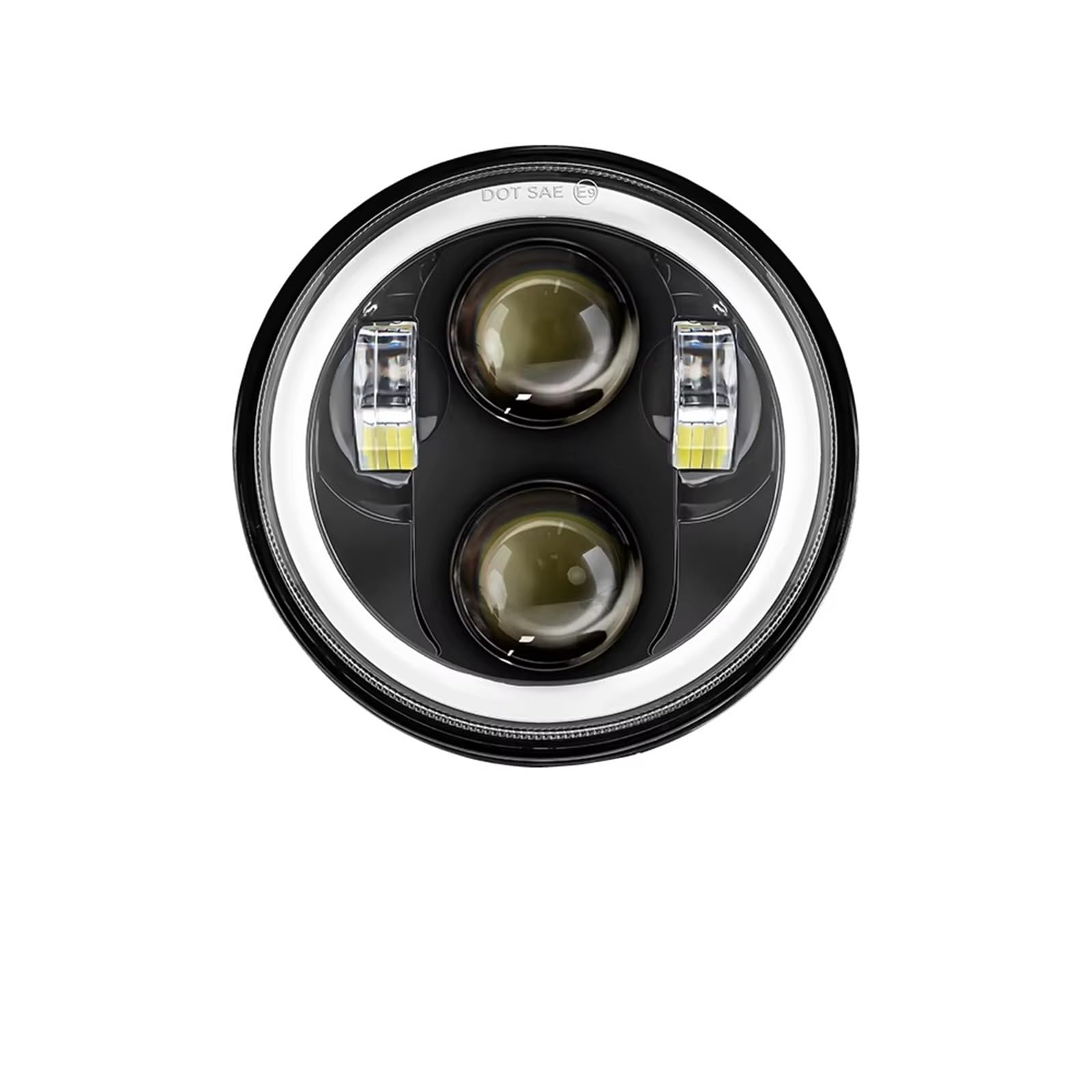 Faro Moto Per Shadow VT 600 700 750 1100 Per VTX 1300 1800 Faro Anteriore Motocicletta Faro A LED Da 5,75 Pollici Fari Anteriori Moto(Black Halo)
