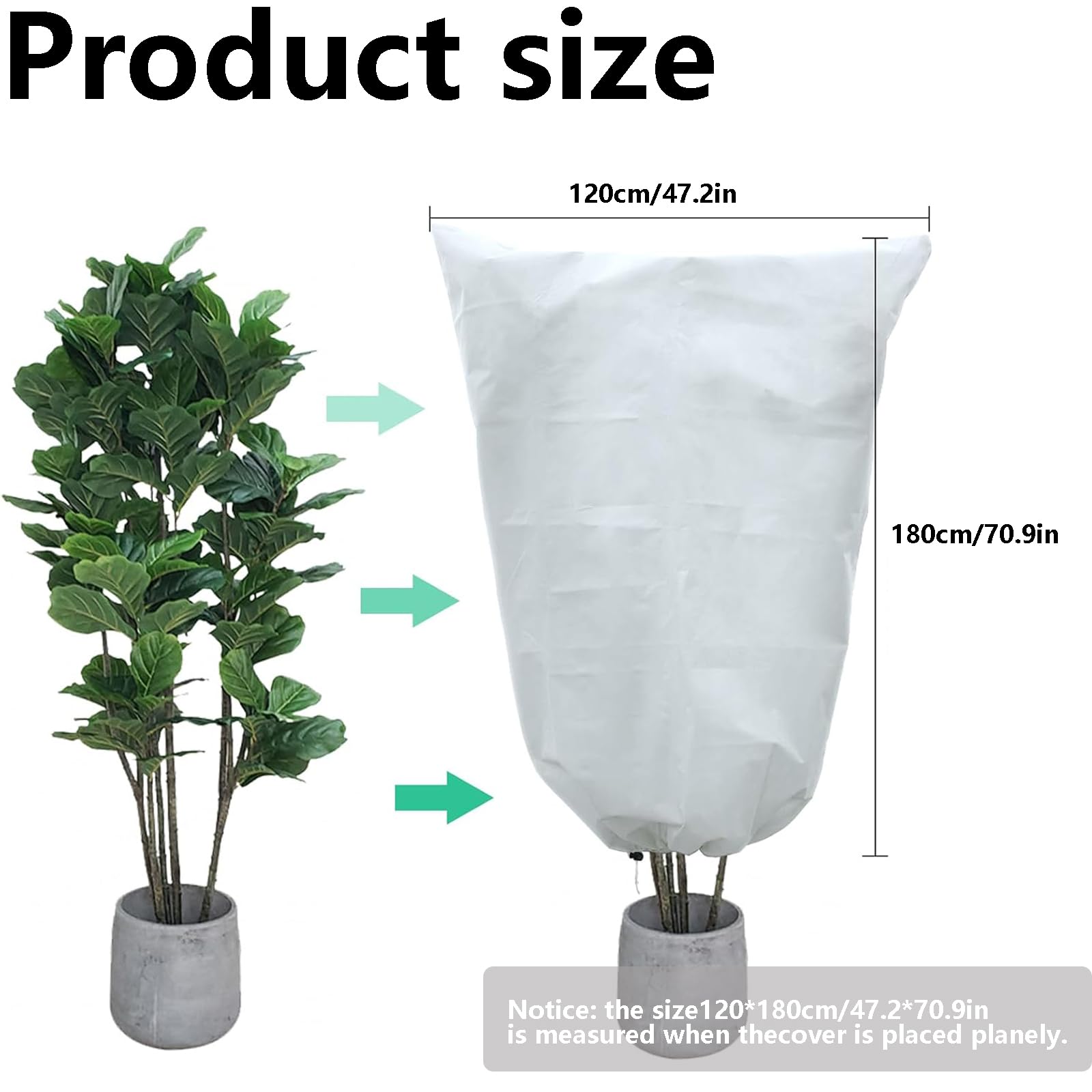 2 Pièces 120 x 180 cm Voile d'hivernage, Respirant 80 g/m² Housse Hivernage Plante avec Fermeture éclair et Cordon de Serrage pour la Protection des Plantes en Extérieur en Hiver