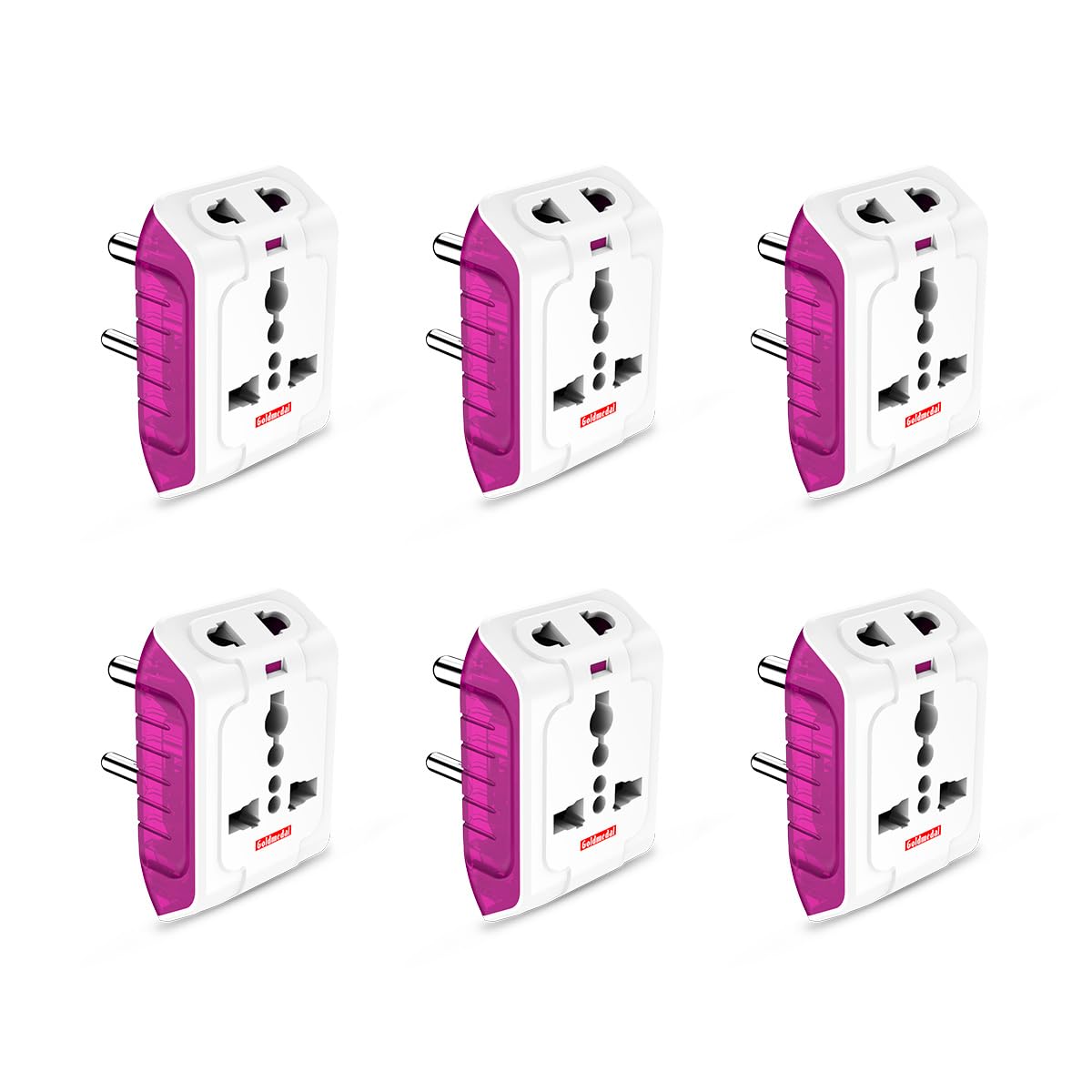 Goldmedal Spice 3-Pin 240V Universal Travel Adaptor with LED Indicator (White) - Pack of 6, Compatible with Worldwide Plugs-picture-11