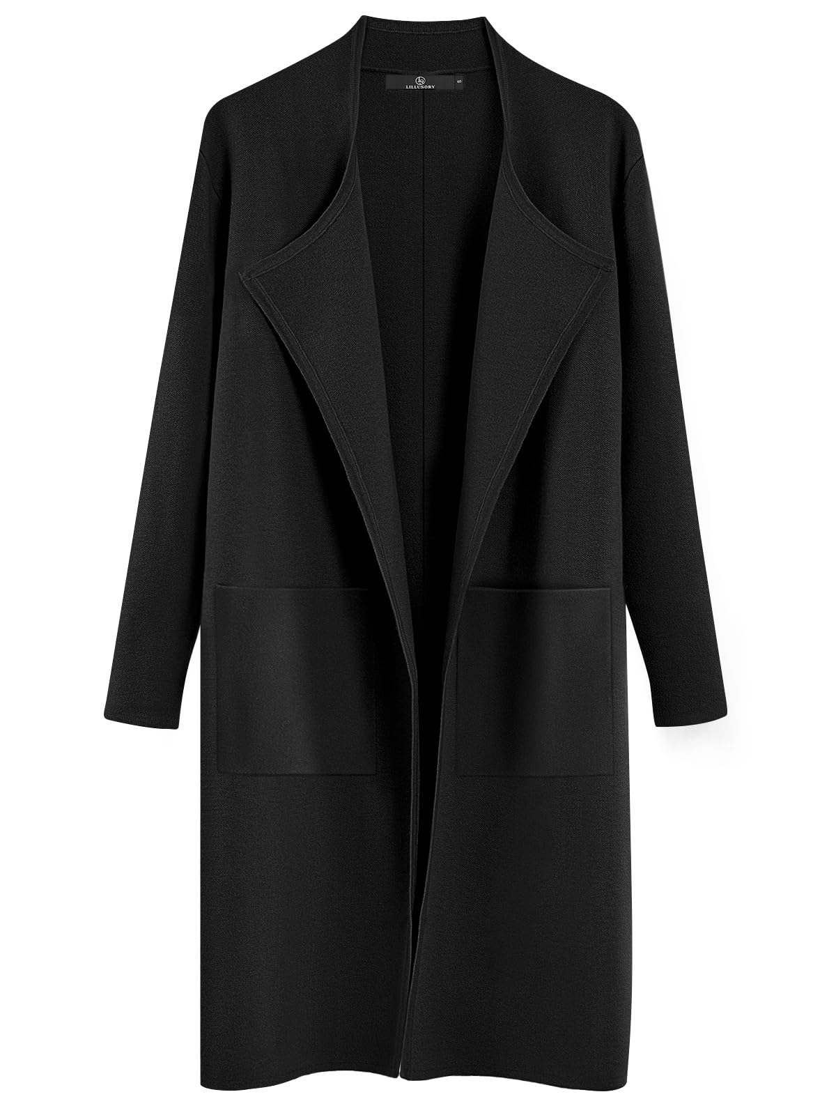 LILLUSORY Women's Long Knit Wool Cardigan Sweaters Oversized Fall Dressy Coatigan 2023 Winter Coat Casual Light Jackets