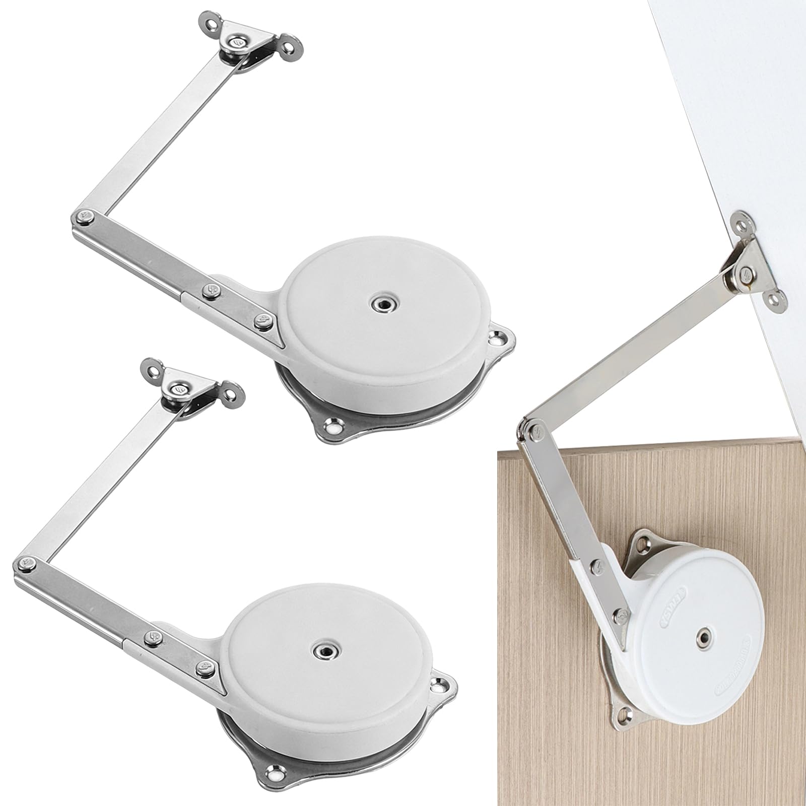 2 Pack Soft Close Toy Box Lid Stay Hinges, 90° Fixed Safety No Slam Slow Closing Support, Drop Down Cabinet Lid Stay for Wooden Chest Cupboard Furniture