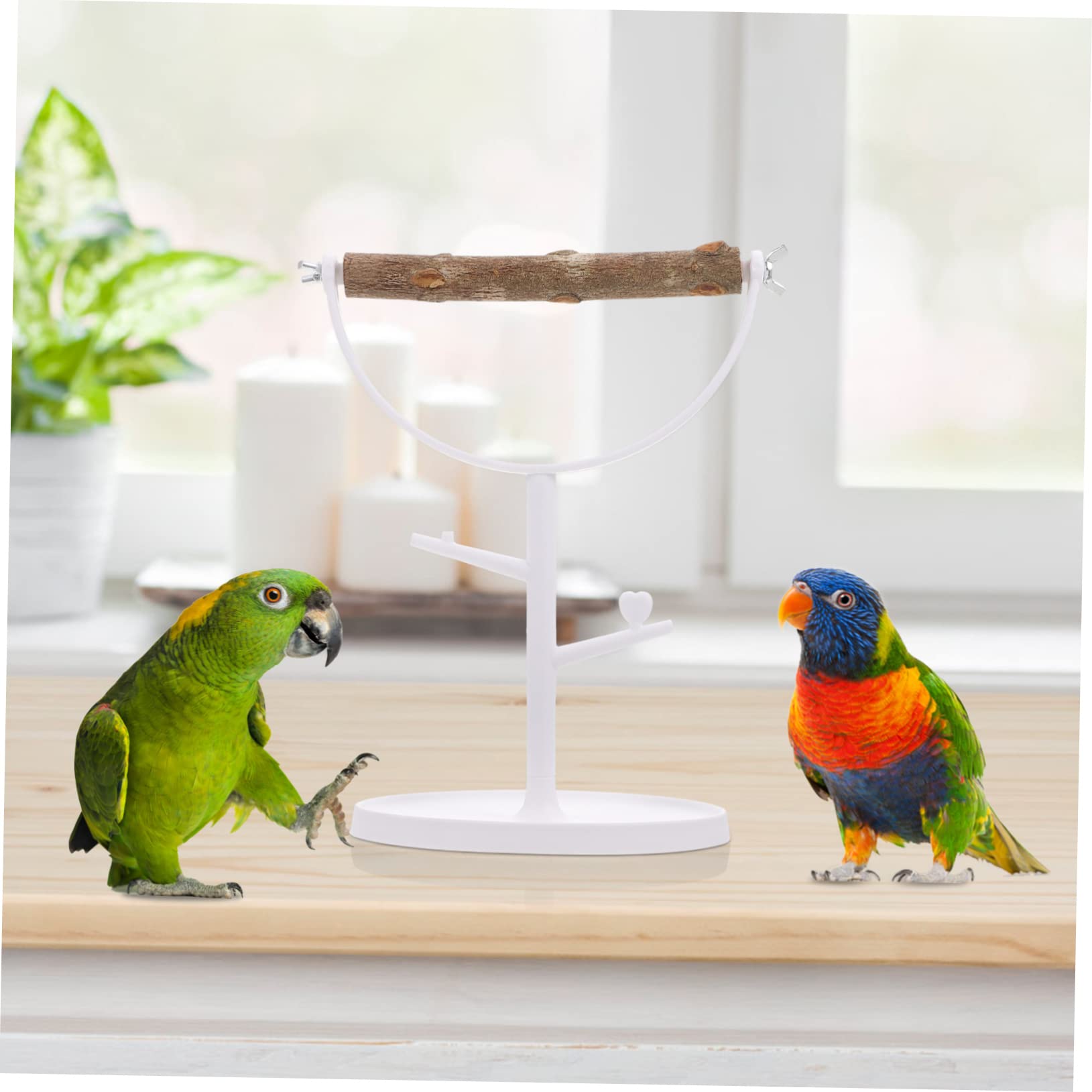 YARNOW 2 Piezas Estante de Entrenamiento Bloques para Masticar pájaros de Juego de Aves Percha Madera Colgador Madera Jaula de pájaros Juguete Percha de molienda de Aves Interior