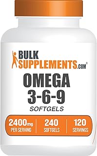 BulkSupplements com Omega 3-6-9 Softgels - Triple Omega Supplement, from Flaxseed, Evening Primrose & Fish Oil- 2 Softgels per Serving, 240 Count (Pack of 1)