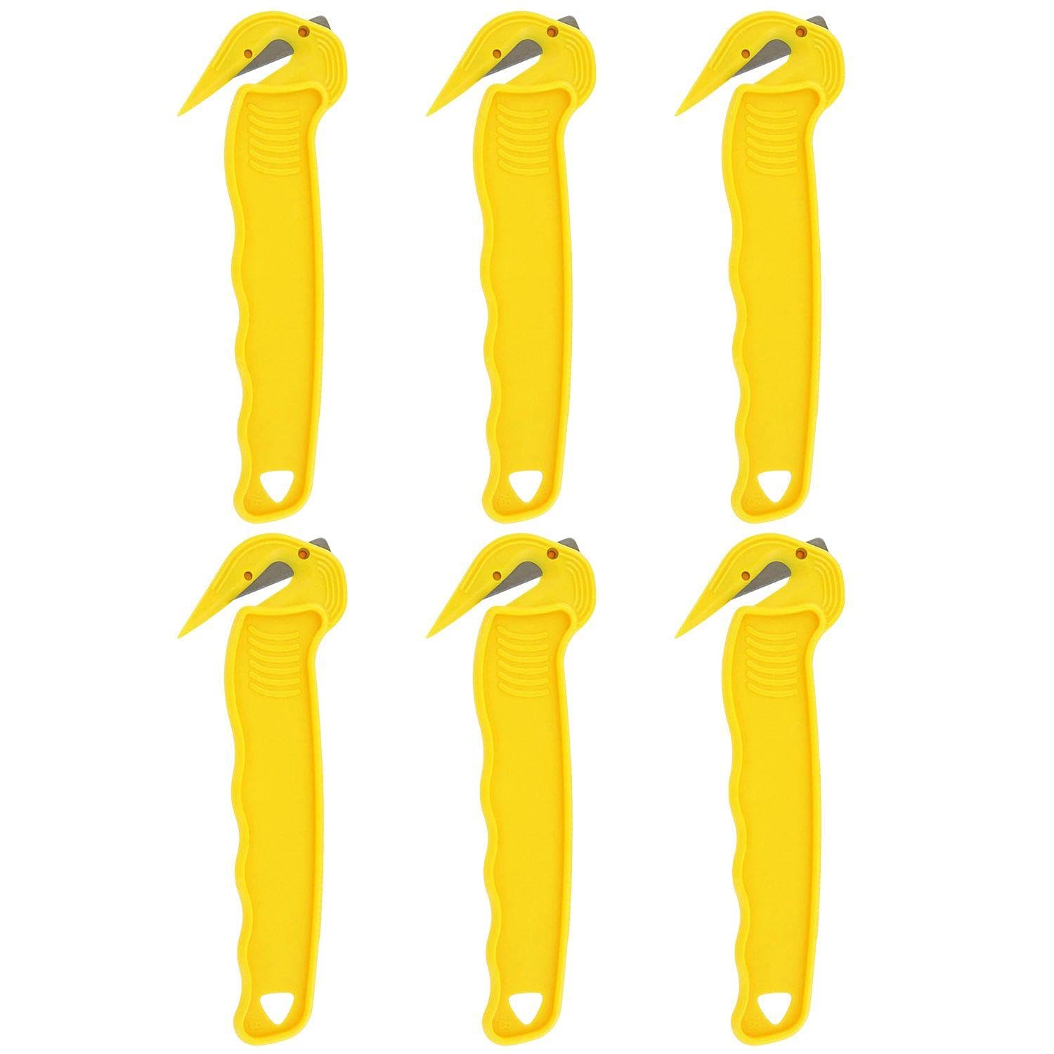 Ubsiuh Yellow 6 Pieces Of Utility Knives, Simple And Portable Work Knives, Package Openers, Cardboard Cutters.