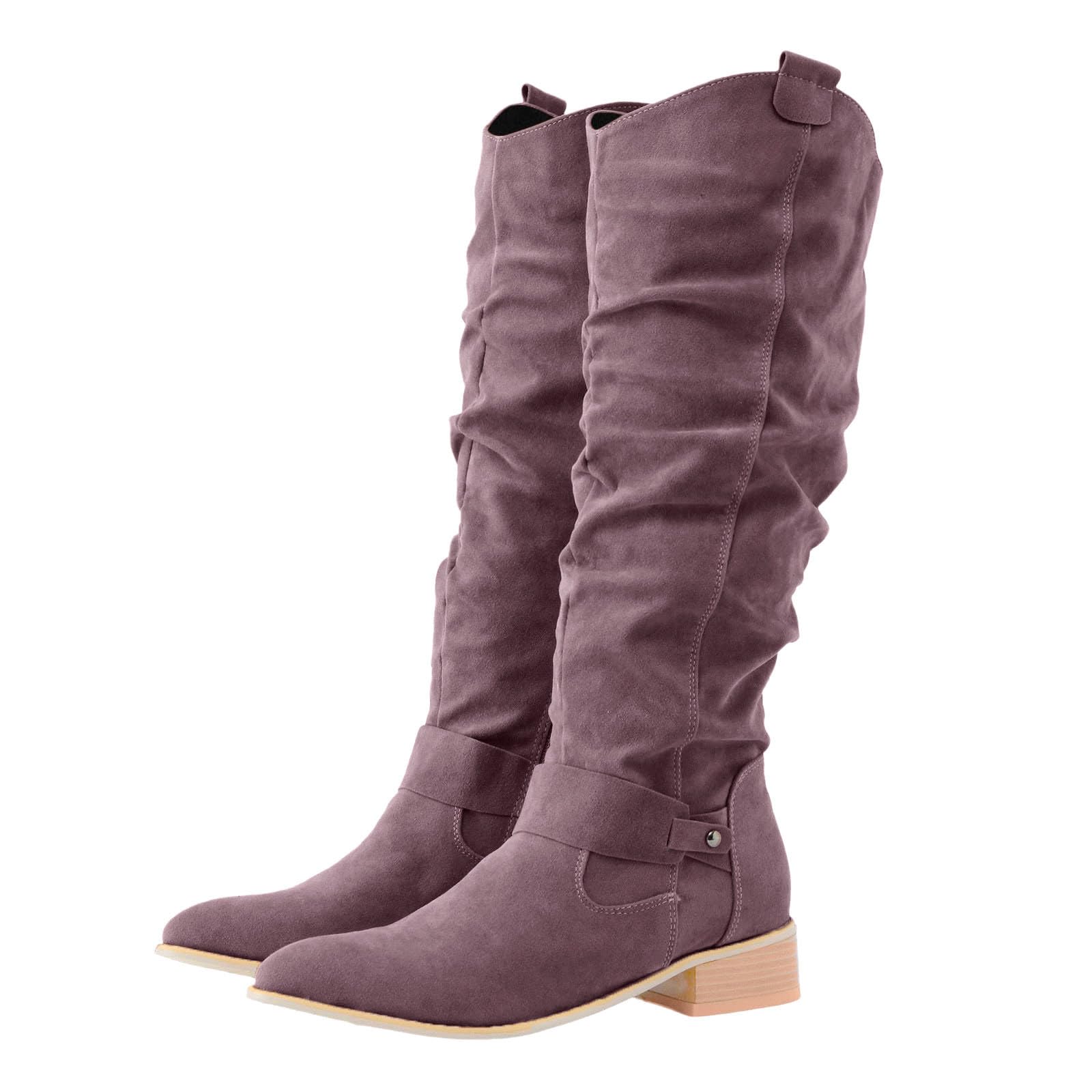 Bottes hautes tendance slouch hiver à petit talon géométrique stable - 7