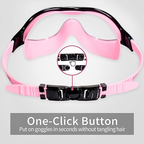 Miniatura 5 de Keary Paquete de 2 gafas de natación para adultos y jóvenes con junta de silicona suave, protección UV antivaho sin fugas, gafas de visión clara