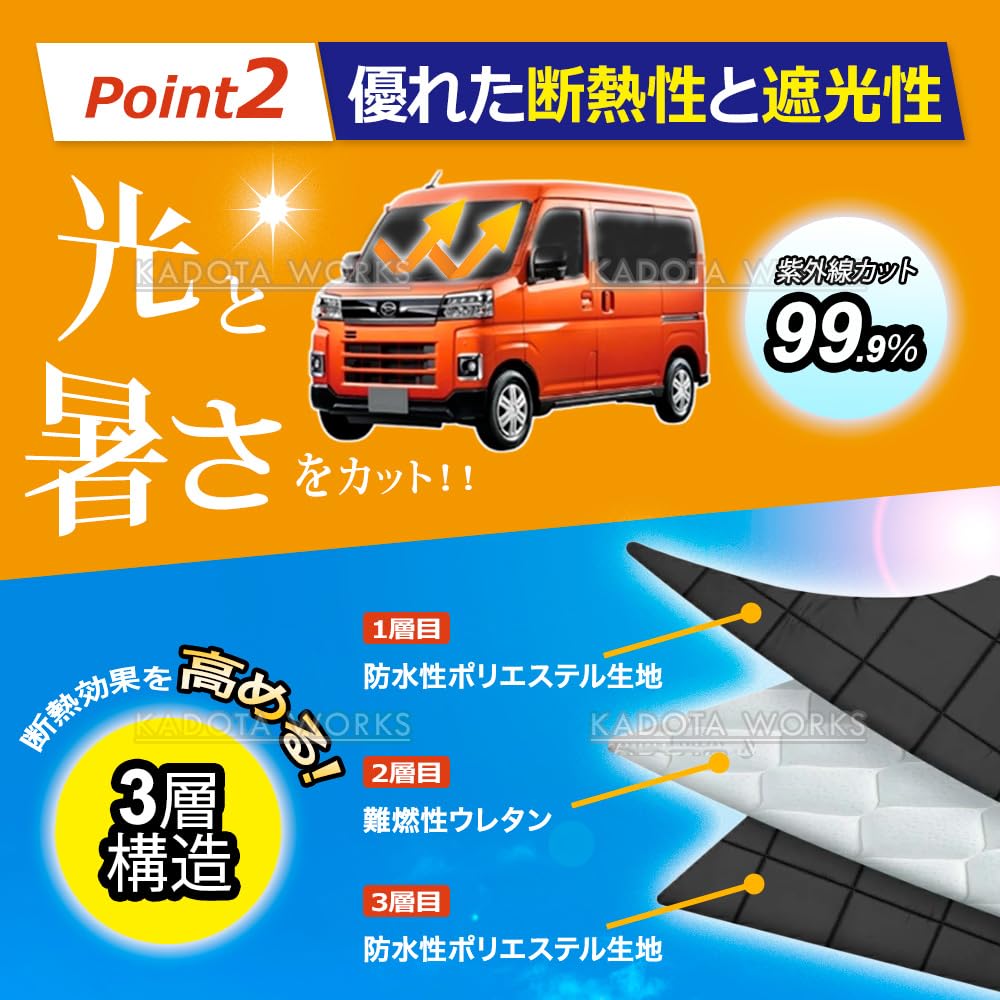 Amazon | ハイゼットカーゴ アトレー S700V S710V サンシェード 1台分