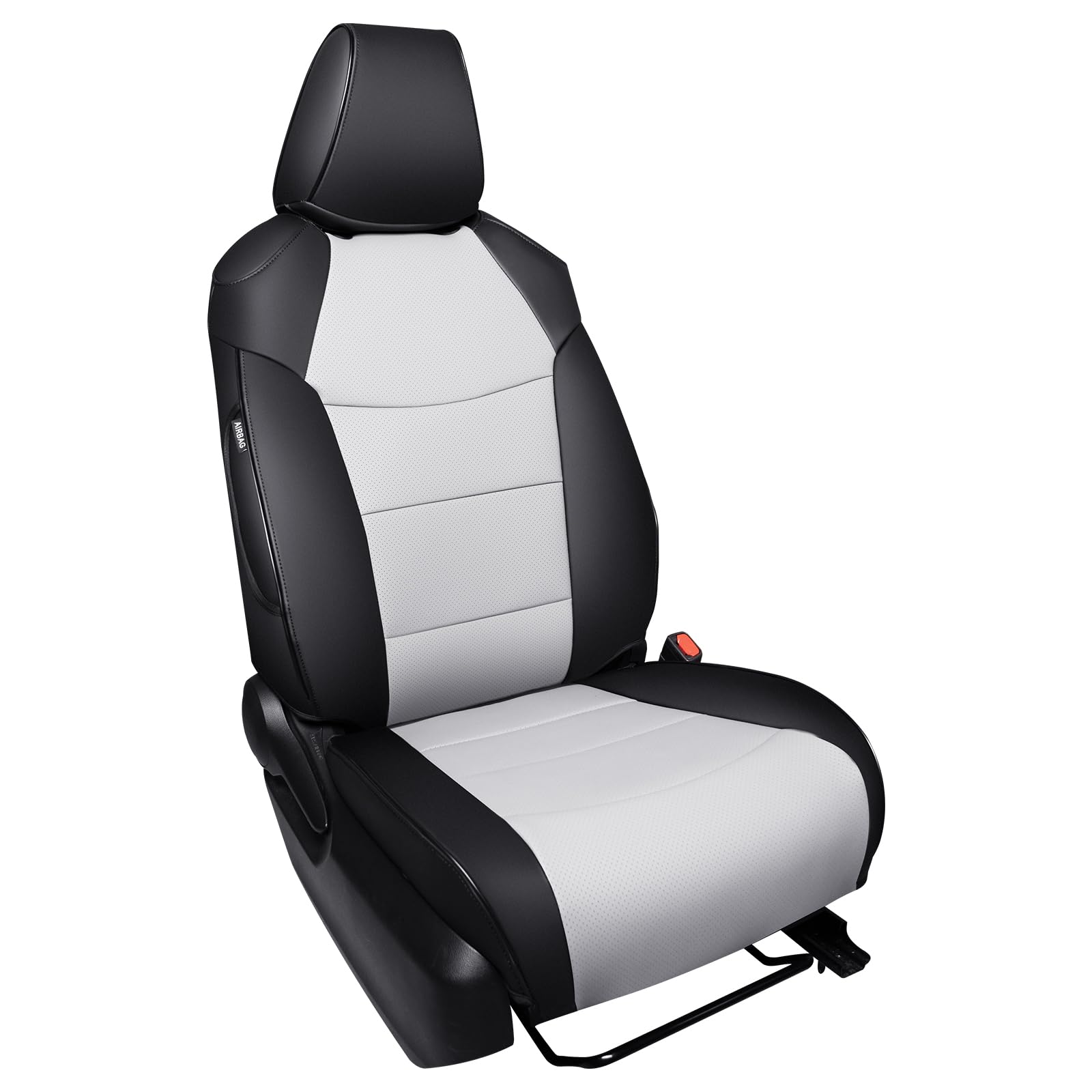 HKZ Custom Fit Corolla Cross Car Seat Covers Full Sets for 2021 2022 2023 2024 2025 Toyota Corolla Cross L LE XLE (Non-Hybrid) - Faux Leather(Black/Gray)