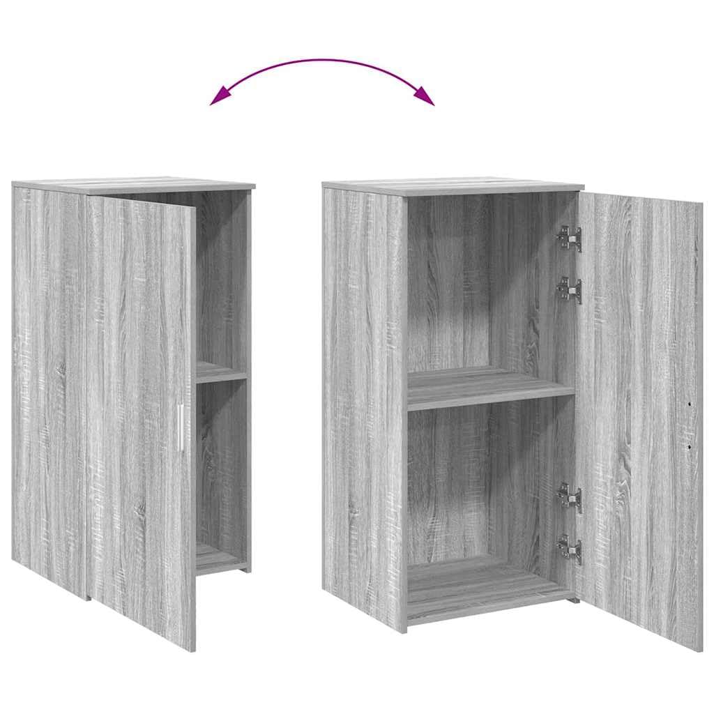 Sonoma - Armadietto portaoggetti grigio 50 x 45 x 103,5 cm, in materiale legno, salvaspazio, con ripiano, per ricevimenti, cantine, balconi e giardino
