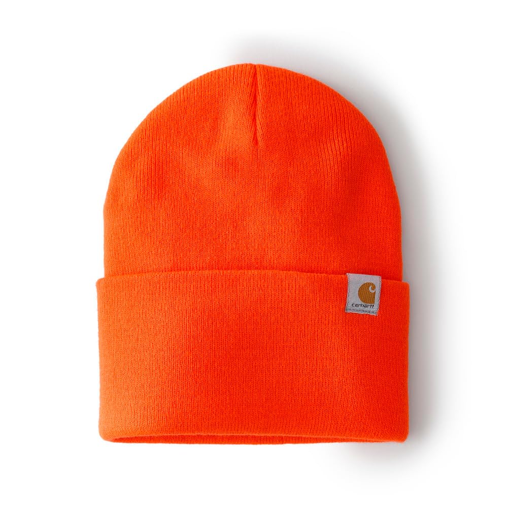 Carhartt Men's Knit Cuffed Beanie 104597, Brite Orange, One size