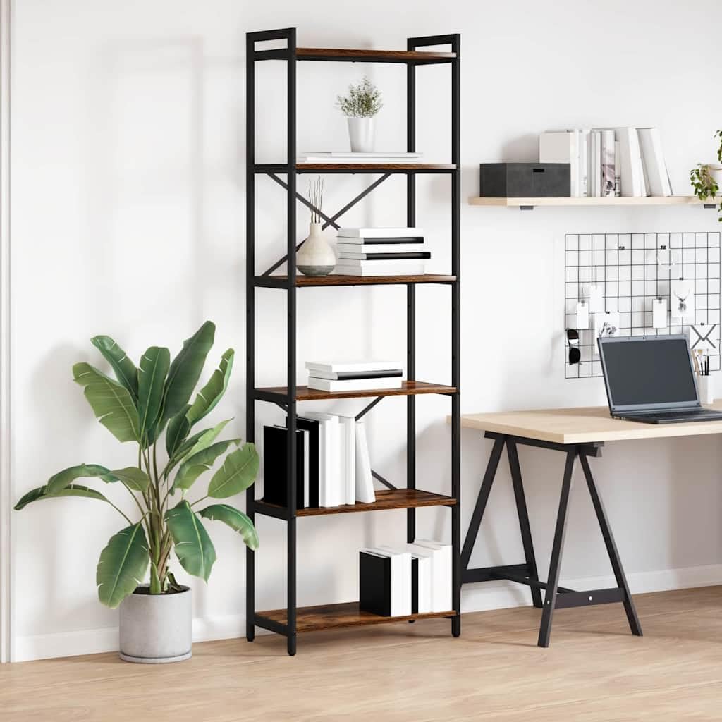 Generisch Bücherregal Geräucherte Eiche 60 x 30 x 189,5 cm Holzwerkstoff,Möbel,Regalsysteme,Bücherregale Bücherschränke-868379