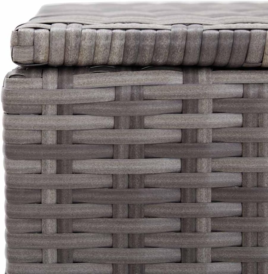 Black PE Rattan Outdoor Storage Box with Seat, Storage Bench for Cushions and Blankets, Patio and Garden Box