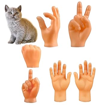 ばーばぱぱ　手と指が入るパペット６体 Amazon.co.jp: 小指の手 | 手用6ピースフィンガーパペット、猫の