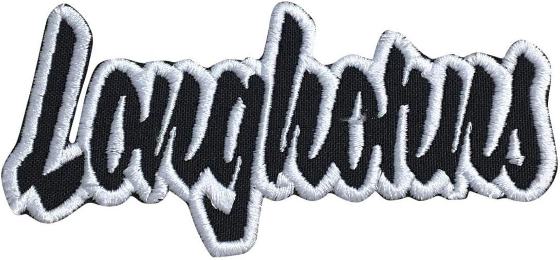 (2x4) Longhorns - Black/White - Embroidered Iron on Patch