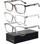 Oilway Blue-Light Blocking Glasses Computer Reading/Gaming/TV/Phones Glasses Fashion Anti Eyestrain UV Glasses for Women MenD6 Gray + Transparent + Douhua