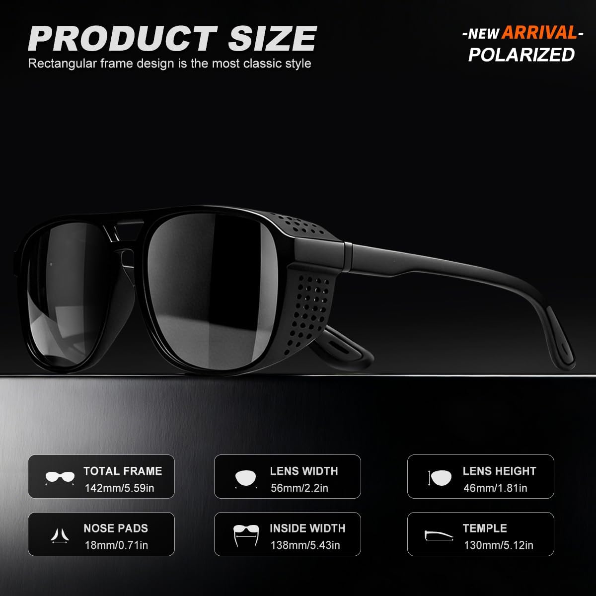 Retro Polarized Sunglasses for Men Women Vintage Lightweight Steampunk Sun Glasses Gothic Goggles UV400 Protection - Image 6