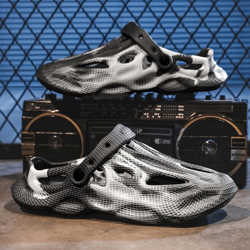 Men's sandals and slippers, fashionable hollow out beach shoes, lightweight and breathable non slip casual slippers2