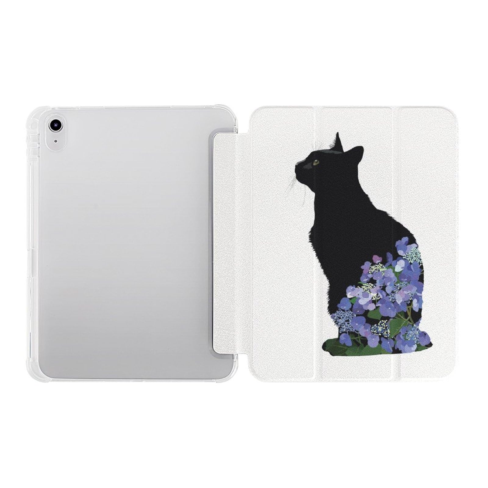 Amazon.co.jp: 水彩スカル 黒猫 花 ネコ柄 猫柄 iPad 第11世代 (A16