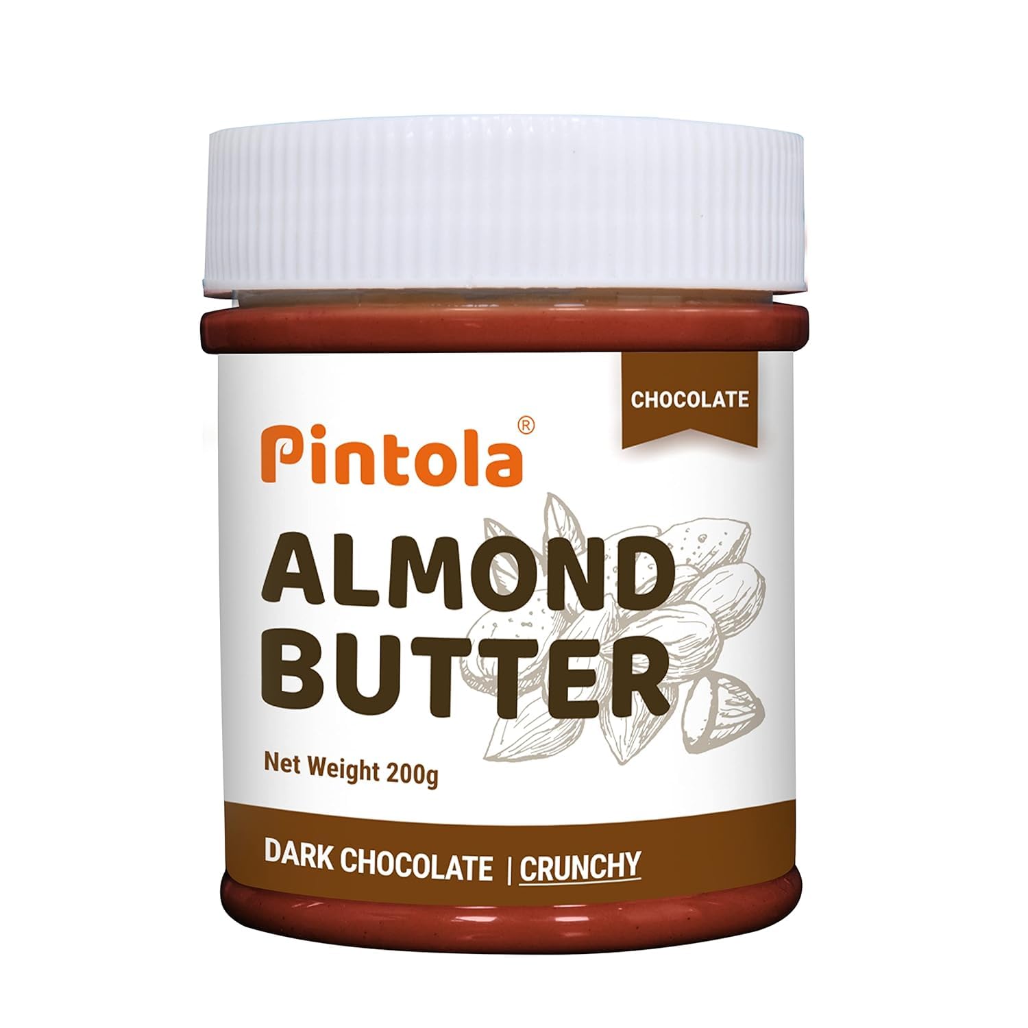 Almond Choco Spread Crunchy 200g | High Protein & fiber | Gluten & cholesterol free | Crispy | Rich in vitamins & anti-oxidants | Made with dark chocolate