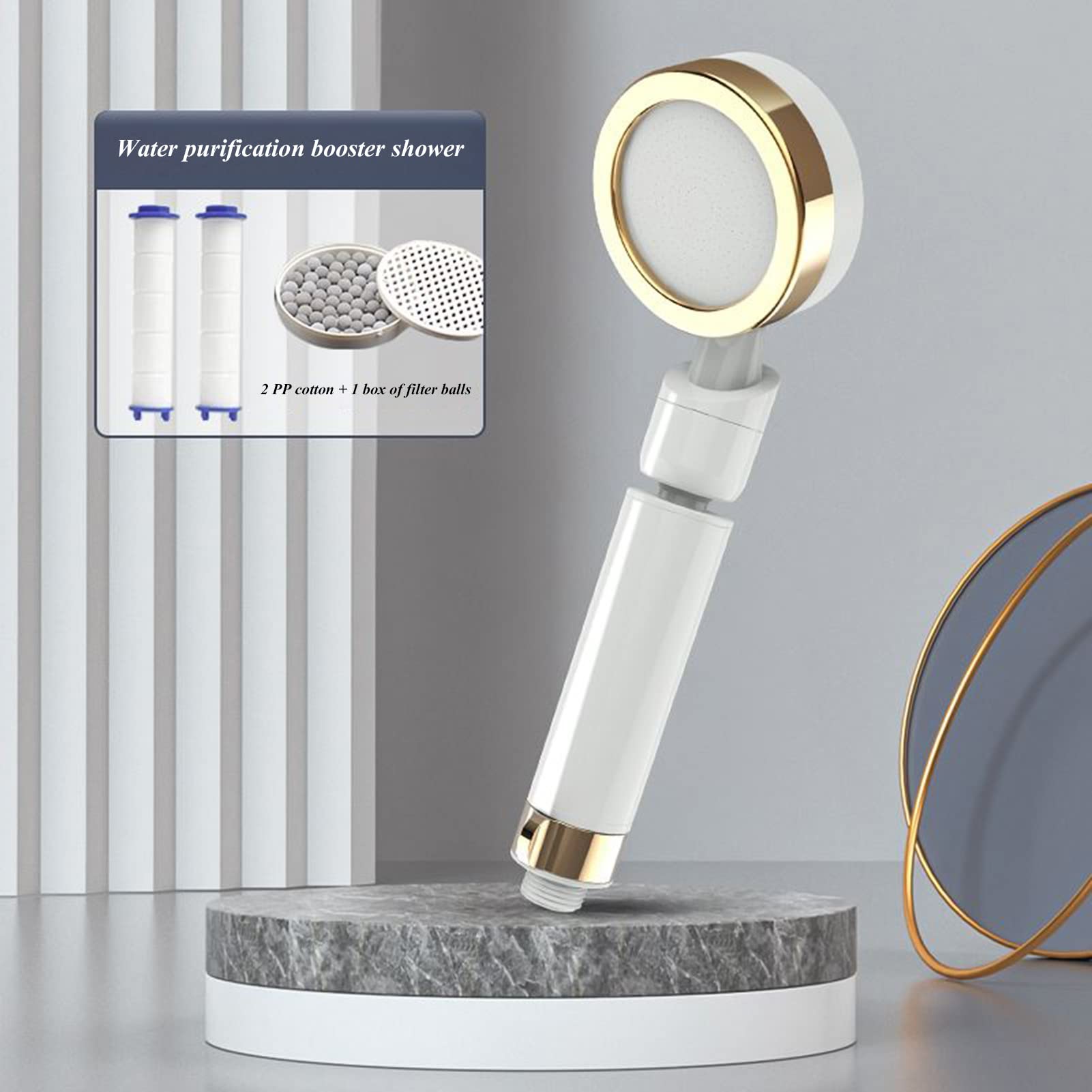 Handheld Shower Head with High Pressure, Rainfall Showerhead with Filter for Dry Skin and Hair