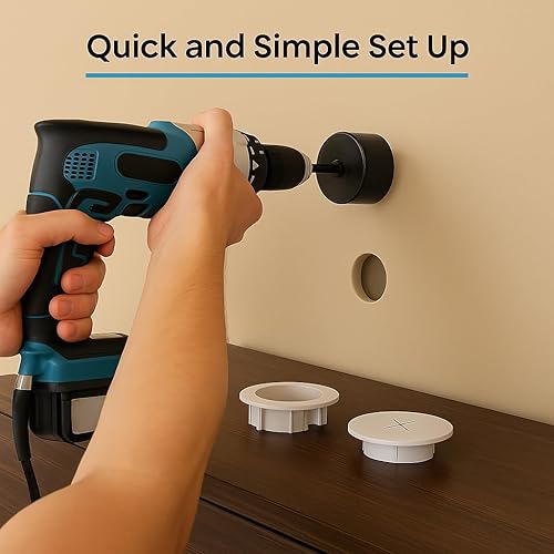 Miniatura 6 de EVEO in Kit de organización de cables de pared  Ocultador de cable de TV para montaje en pared para TV, kit de pared para ocultar cables de TV y