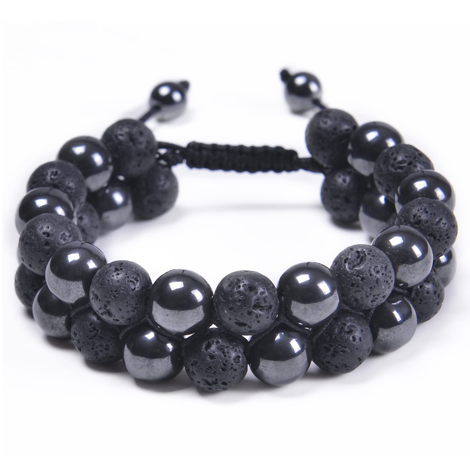 LYGBAOFUL Herren-Perlenarmbänder, Tigerauge-Armband, Kristall-Energie, 8 mm, Stretch-Armband, 7 Chakra-Naturstein-Armbänder