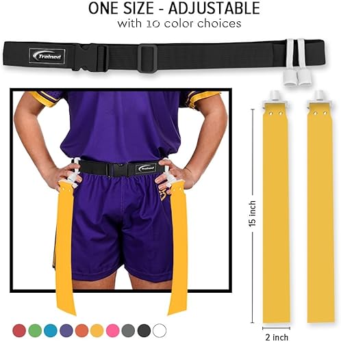 Vista 8 de Trained 10 cinturones de fútbol con bandera de hombre, juego de fútbol ajustable para 10 jugadores para equipos deportivos, entrenamiento