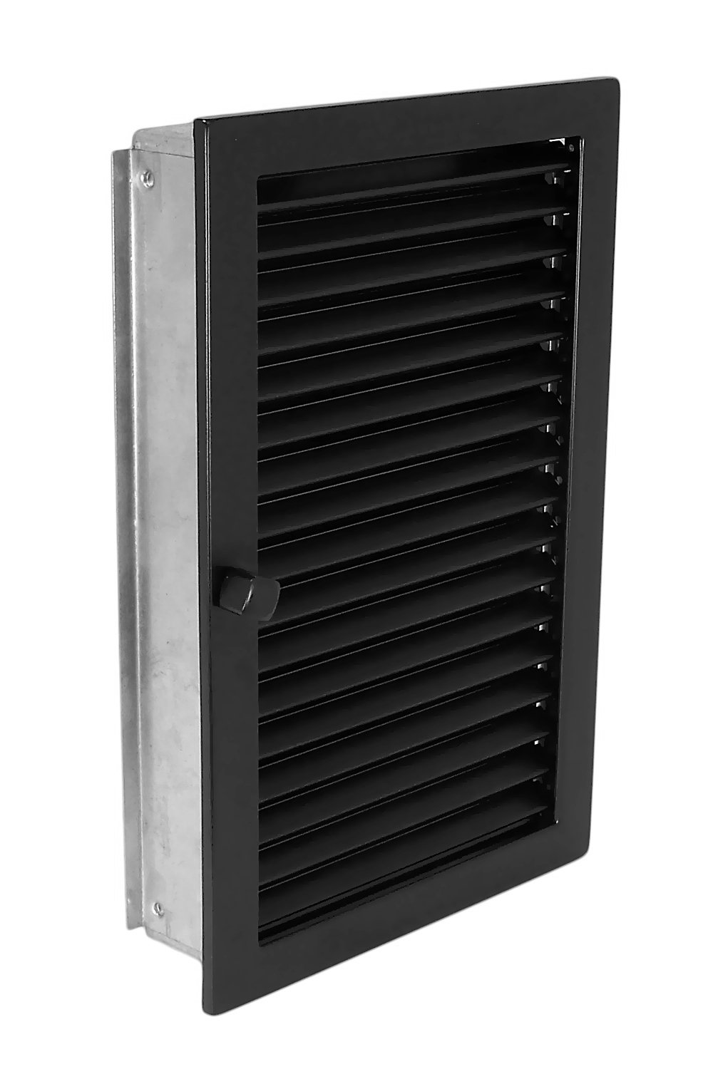 Rejilla de aire caliente hochkant wghk 2335 S Negro 230 x 350 mm con marco de montaje